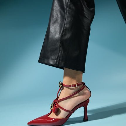 Grado burgundy Patent Leather Women's Heeled Shoes 175║