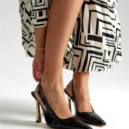 Pamela Women's Heeled Shoes Black Patent Leather 453║