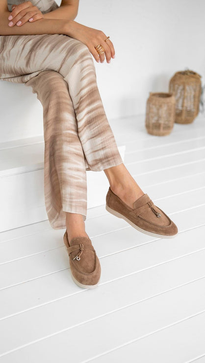 Sementa Camel Suede Genuine Leather Loafers -336