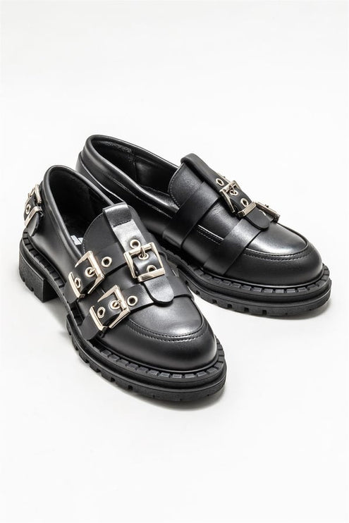حذاء كاجوال نسائي جلد أسود -356