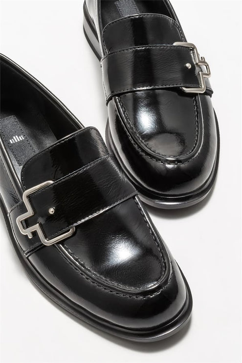 Madeline Black Leather Women's Loafer F60