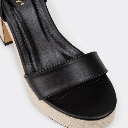 Black Platform Heel Women's Sandals H20
