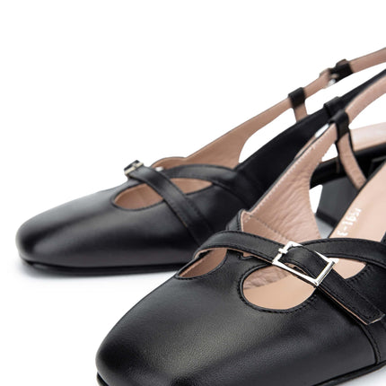 Women's Genuine Leather Mink Heeled Sandals H15