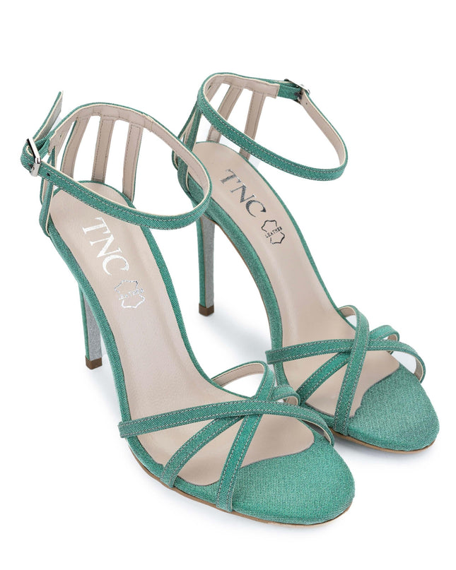 Women's Vegan Green Heeled Sandals H14