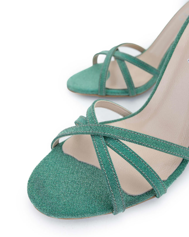 Women's Vegan Green Heeled Sandals H14