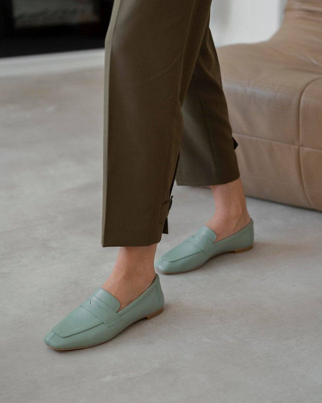 Tena Green Genuine Leather Ballerinas F72