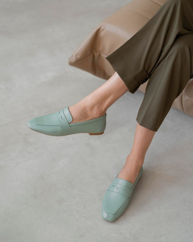 Tena Green Genuine Leather Ballerinas F72