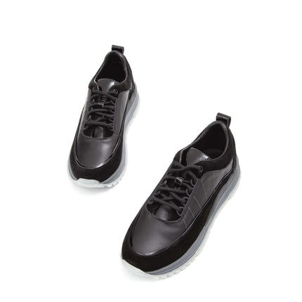 Valmenti Women's Genuine Leather Black Sneakers & Sports Shoes -247