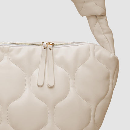 White Women's Shoulder Bag with Tie Detail