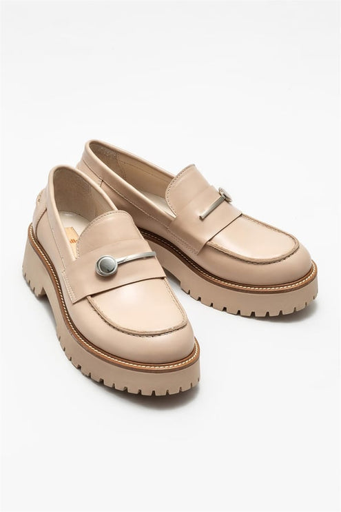 Chilly Mink Leather Women's Loafer -405