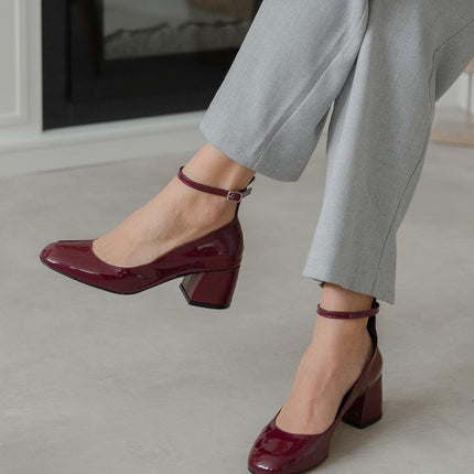 Werner Burgundy Patent Leather Heeled Shoes 507║