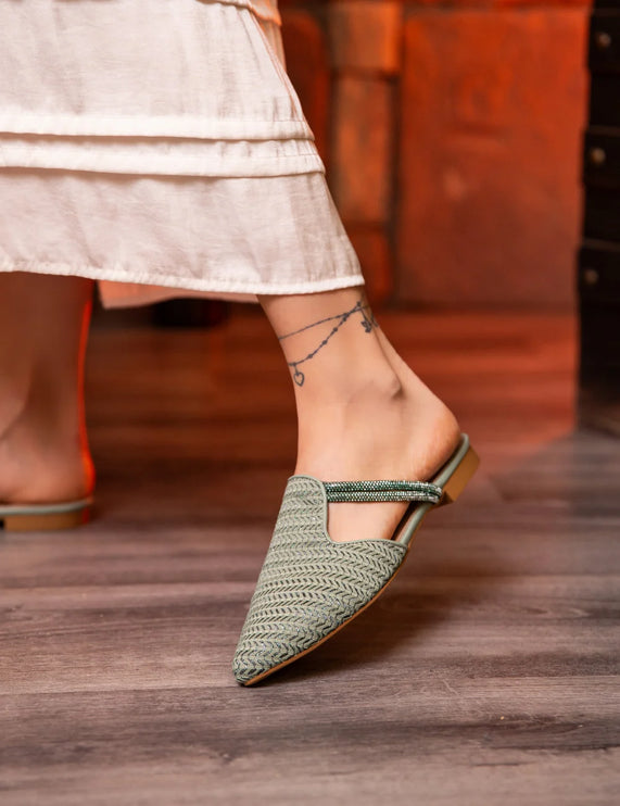 Green Women's Slippers -934