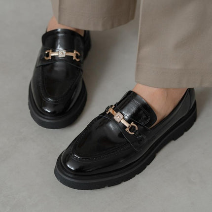 Zagreb Black Patent Leather Genuine Leather Loafer -427